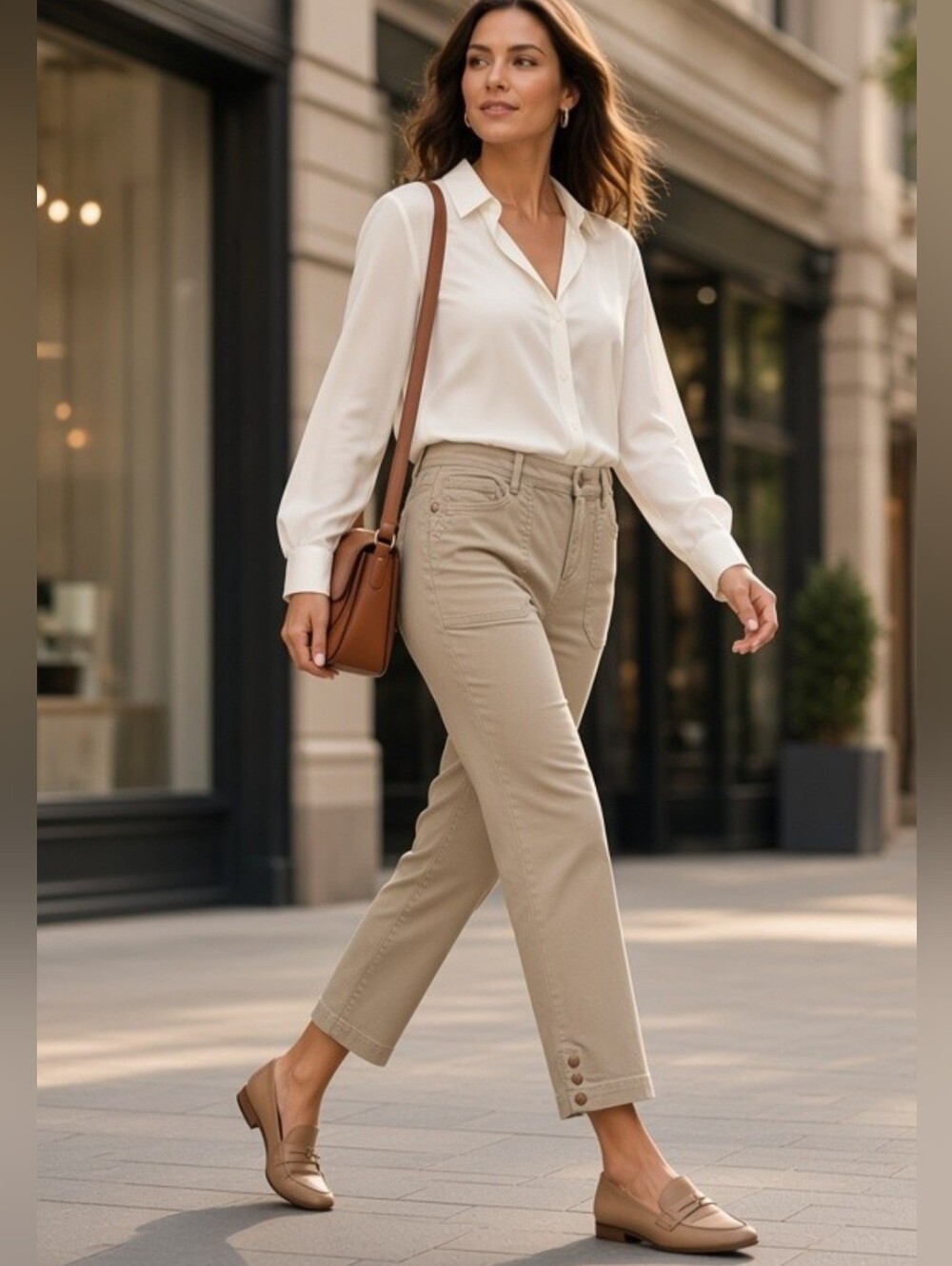 Gloria Vanderbilt Women’s Size 10 Capri Crop Beige "All Around Slimming Effect"